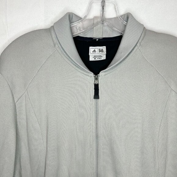 Adidas Women's Bomber Sweater / Jacket Gray Full Zip Sz. XL Tight-Knit - Picture 2 of 7